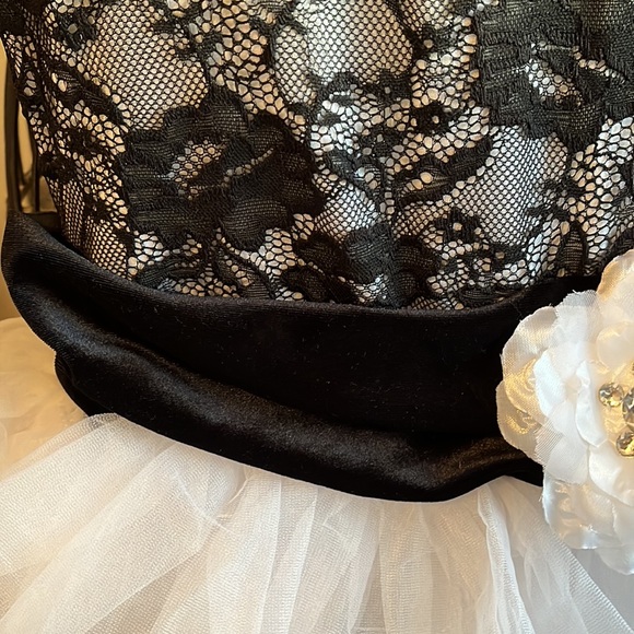 Ballet Dance dress black and white with matching flower barrette - Picture 6 of 6